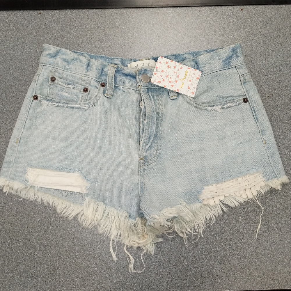 FREE PEOPLE Ripped Daisy Chain Shorts - Picture 3 of 6